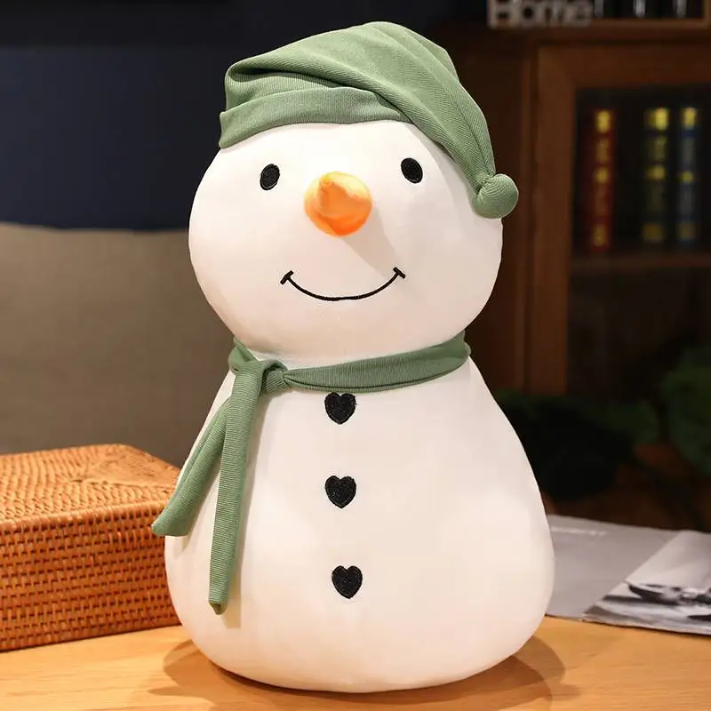 thumbnail image 1 of Muñeco de nieve grande de dibujos animados blanco de 30 cm a 80 cm, peluche suave, almohada, muñeco de invierno, decoración del hogar, regalos para niños, 1 of 5