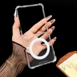 Shockproof Airbags Magnetic Clear Acrylic Phone Case with MagSafe Cover - Galaxy Z Flip7 FE (Flip Series)