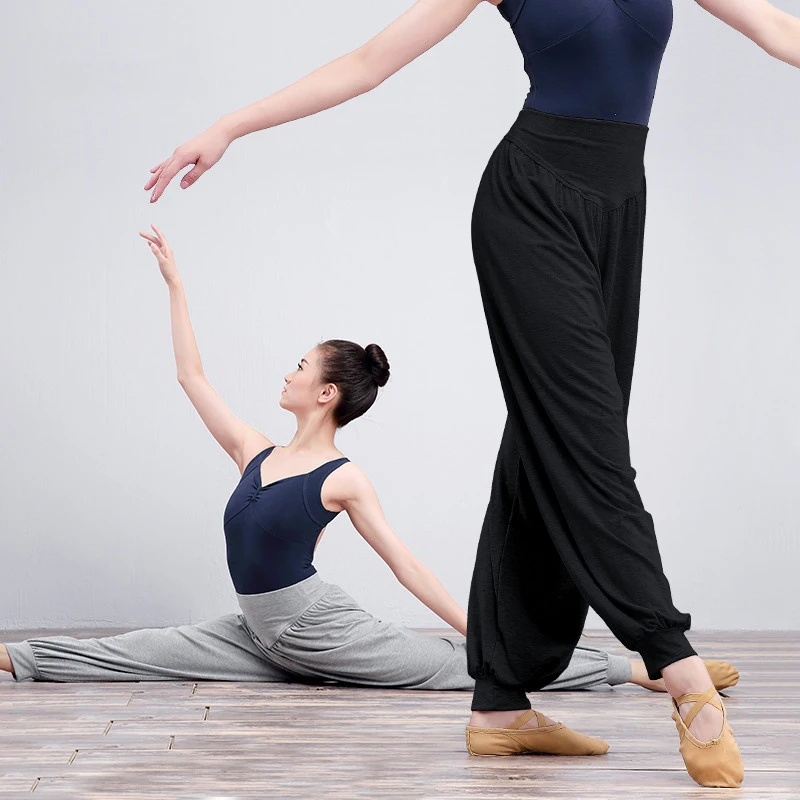 Women's Yoga Pants Loose Bootcut Harem Pants - Black Dance Workout Trousers for Women, Fitness, Practice 3