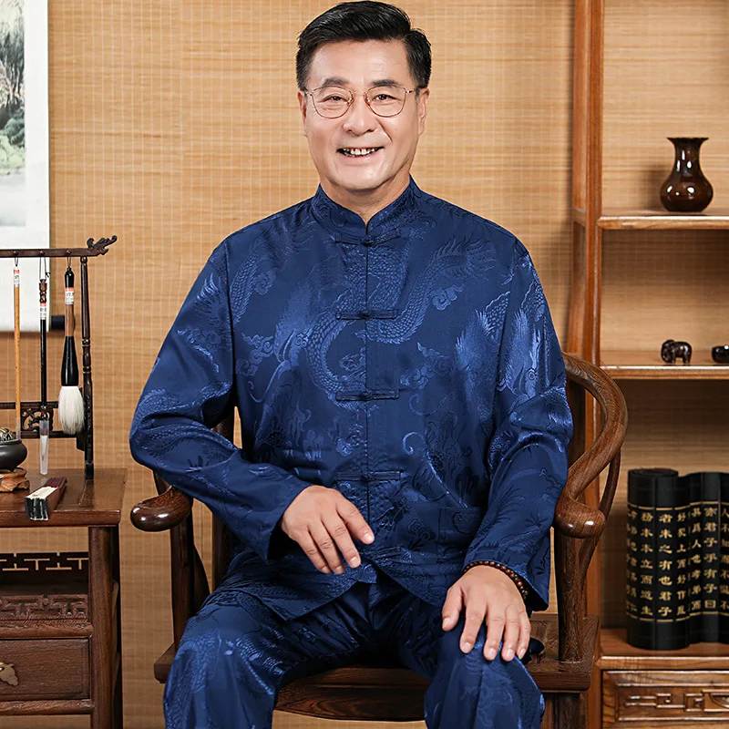 Tai Chi Clothing Men Silk Satin Kung Fu Suit