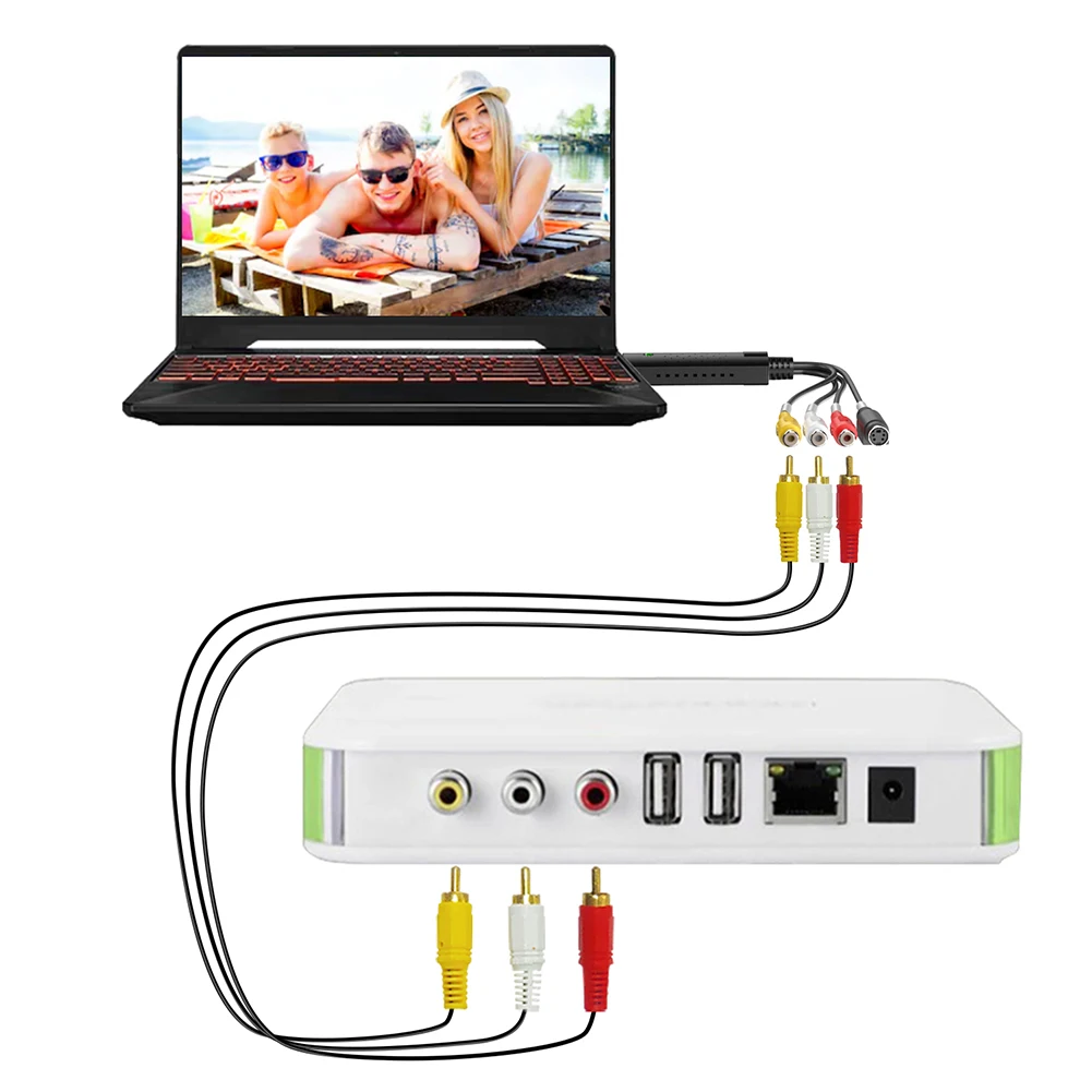 USB 2.0 Video Capture Card VHS VCR TV DVD Video Audio Converter Audio Capture Adapter Card USB 2.0 To AV Video Capture Adapter 3
