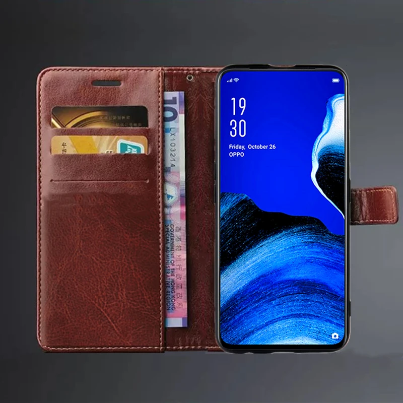 Leather Wallet Flip Cover with Card Holder - Elegant Universal Design