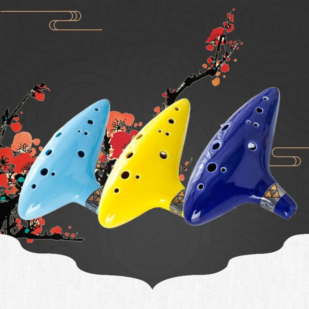 1 Set 12 Holes Ocarina of Time Musical Instrument C Tone Ceramic Ocarina Flute Ethereal Alto C Ocarina Music Class