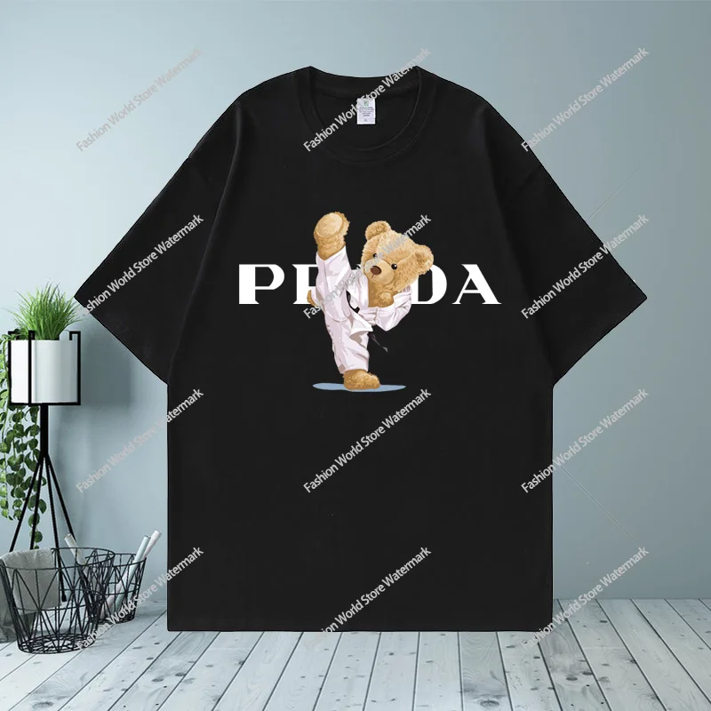 

Women's Golf Top PRA Bear Brand High Quality Luxury Clothing T-shirt Harajuku 100% Cotton Women's O-neck Short Sleeved T-shirt