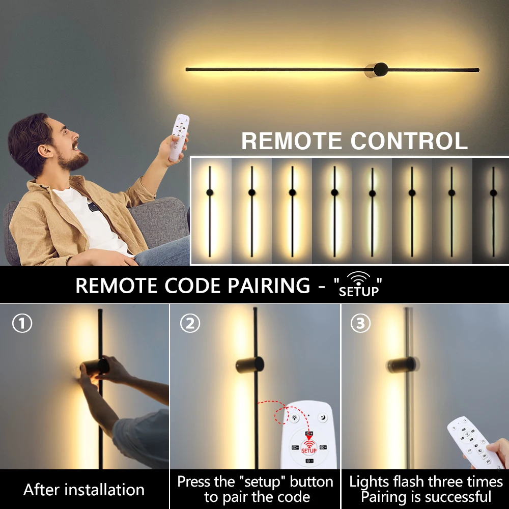 2/1 PCS Dimming Led Wall Lamp APP Remote Control 350&deg; 85v-245v Nordic Long Wall Light Sconce home decor For BedroomLiving for led light,led wall lamp,wall light