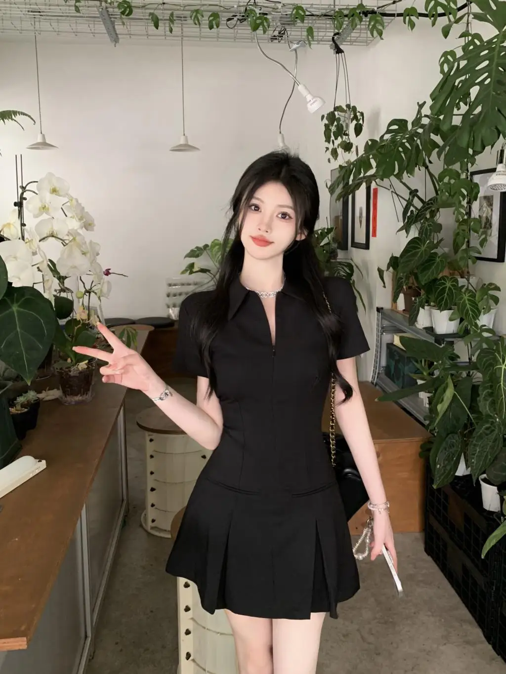 Summer New Casual Slim Solid Dresses for Women Sporty Turn-down Collor A-line Korean Chic Streetwear Simple Vestidos Mujer