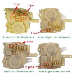 Door Lock Actuator Front/Rear/Right/Left Side For Honda Civic Accord Odyssey S2000 Insight CRV Acura 72155-S84-A11 72115-S84-A01