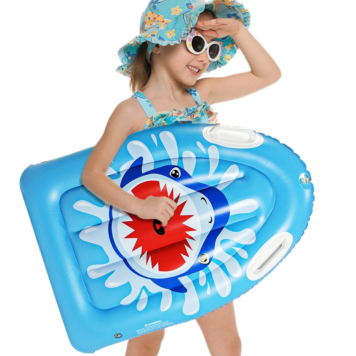 

New pvc inflatable children's surfboard portable shark swimming float board water ski spot wholesale