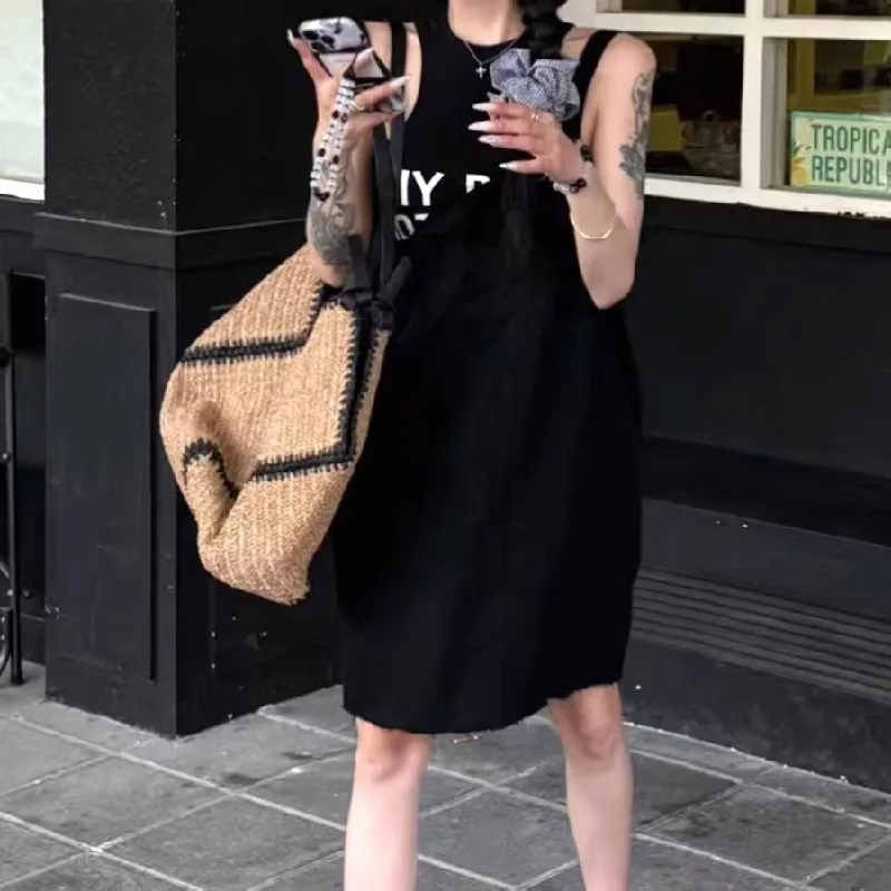 Summer Paper Woven Tote Bag Women's New 2025 Single Shoulder Beach Vacation Sand Hollow Large Capacity Basket Handbag