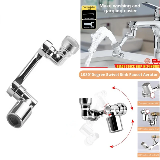 1080° Rotation Faucet Aerator Splash Dual Mode Kitchen Tap Extend Water Nozzle Faucet 22/24mm Adaptor Faucet Bubbler Robotic Arm 1