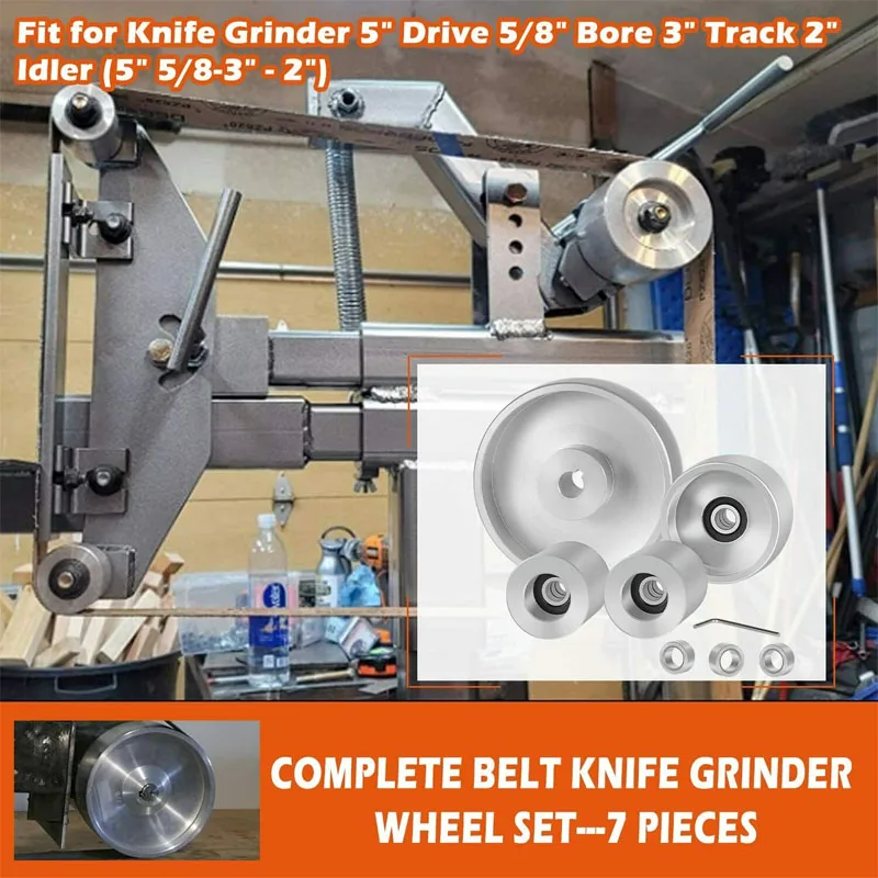Belt Grinder 2" X 72" Wheel Set Aluminum Wheels for Knife Grinder