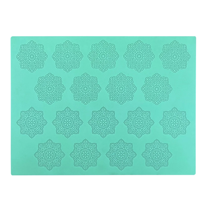CT-008 Schneeflocke Blume Rechteck 100% Lebensmittel qualität Silikon Back matte Fondant Kuchen Dekorieren Schimmel Werkzeuge – Detail 2