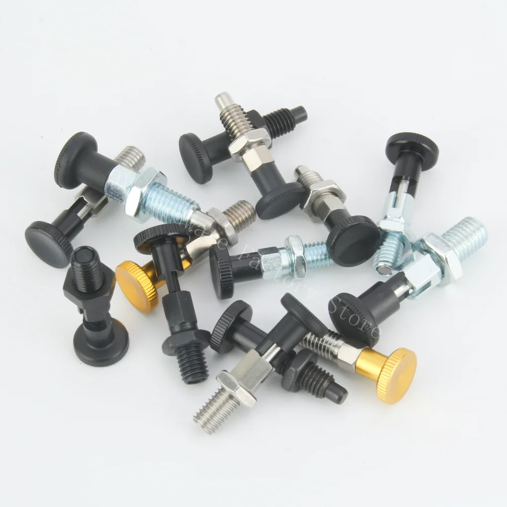 Cylindrical Locating Dowel Pin QX217 Return Type/Rest Position Aluminum/Plastic Knob Indexing Plungers Threaded Locating Pin with Nuts