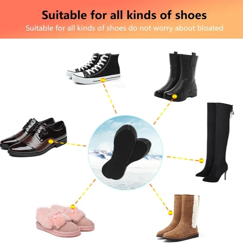 1Pair USB Powered Heating Insole Winter Outdoors Foot Warming Shoe Pad Comfortable Keeping Warm Washable Mat Shoe Accessories