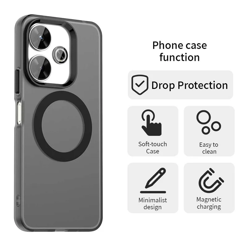 Magnetic Luxury Translucent Armor Shockproof Case with MagSafe Wireless Charging Compatibility