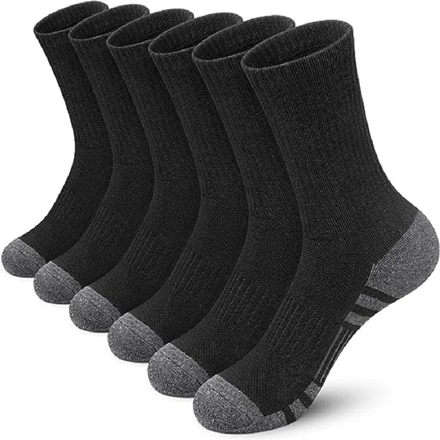 5 pairs of cotton socks in men's sports socks black and white gray long
