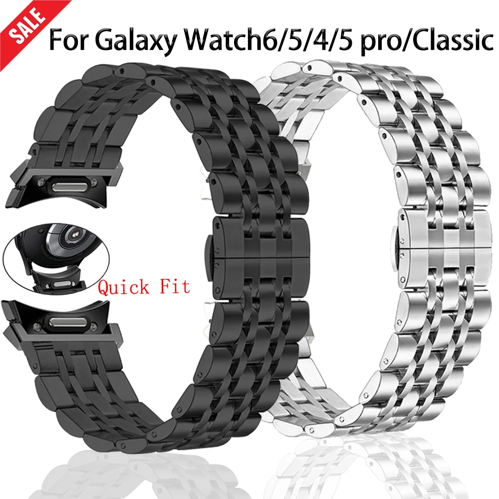 

Quick Fit for Samsung Galaxy Watch 6 Classic 46Mm 47Mm 40Mm 43Mm 44Mm Band Stainless Steel Strap for Watch 5Pro 45Mm Bracelet