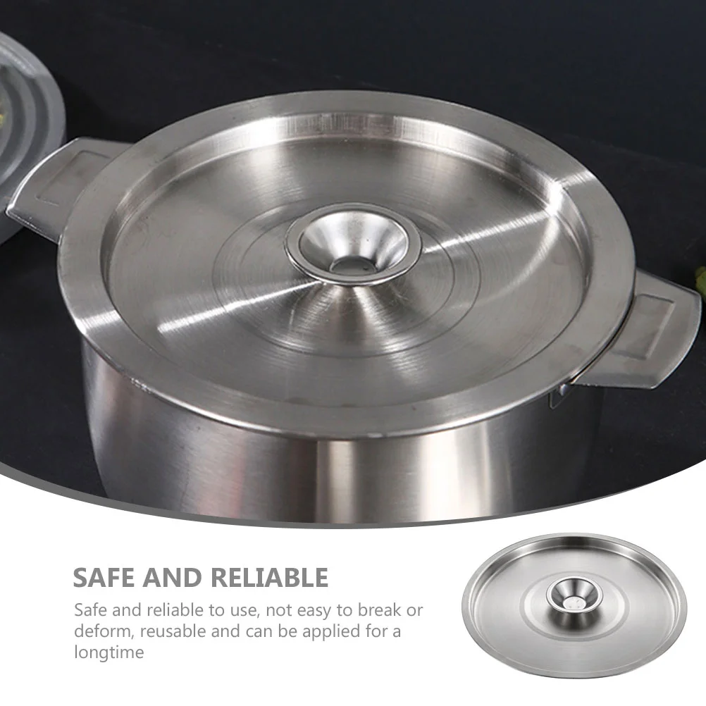 Stainless Steel Pot Lid Bowl Covers Oil Grease Jar Lids Universal for Seasoning Silver