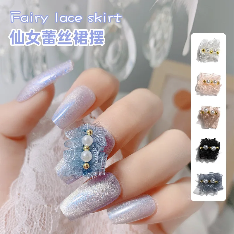 

1PCS Chic Lace Fairy Skirt Nail Art Decorations for Brides DIY Nail Art Accessories