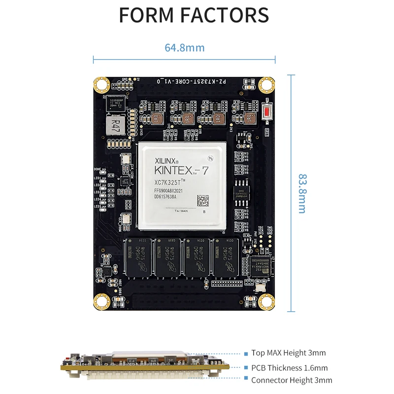 PuZhi PZ-K7325T-SOM Xilinx Kintex-7  FPGA ھ    ý, XC7K325T, K7325T, K7 325T