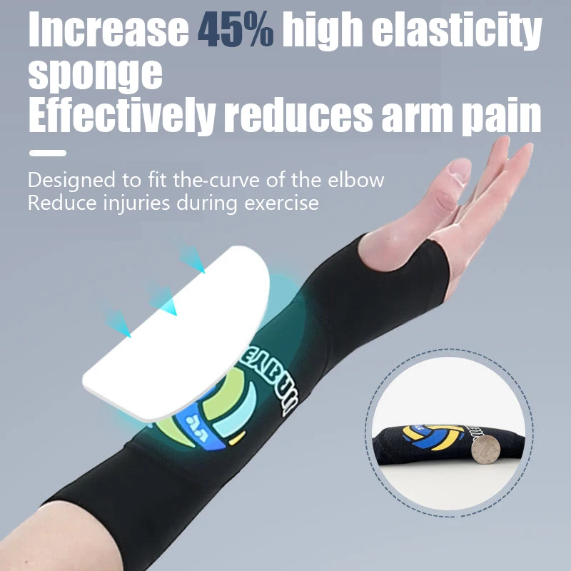 Volleyball Padded Passing Forearm Hitting Sleeves 1 Pair Arm Sleeves And Wrist Support With Protection Pad For Girl Boy Adult