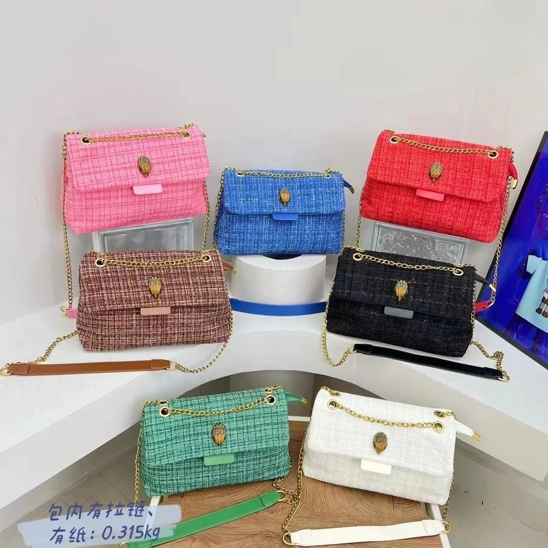 New Luxury Designer Metal Chain Shoulder Bag Fashion Retro Crossbody Bag Shiny Women's Handbag Eagle Head High Quality