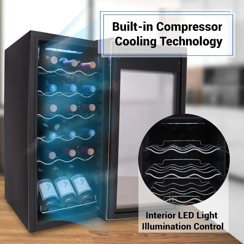 PKCWC18 Cooler, 18 Bottle, Stainless Steel -13.6"D x 17.7"W x 30.3"H 3