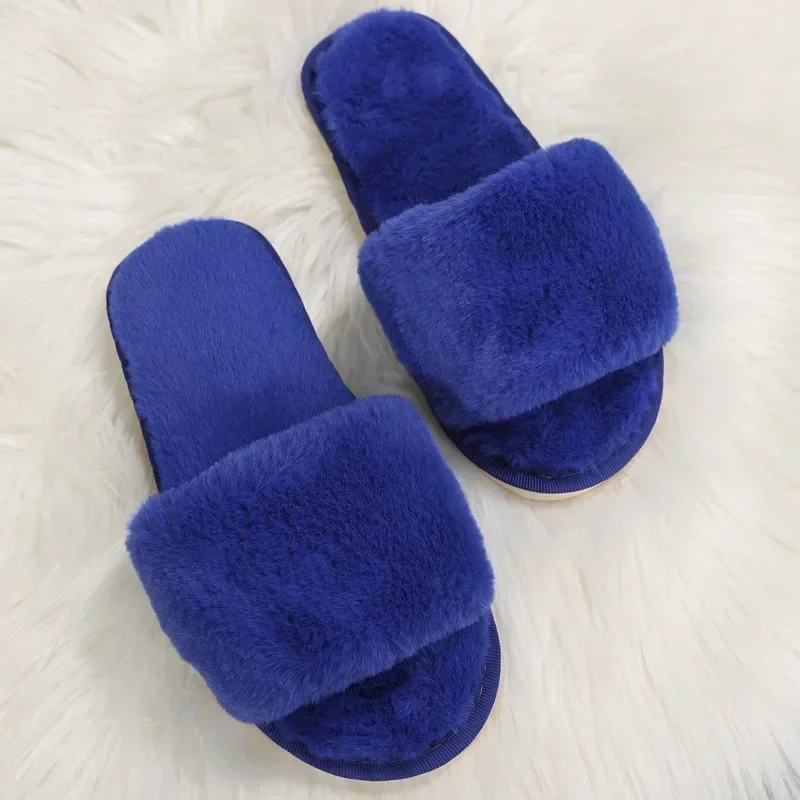 

Non-Slip Casual Indoor Flats Floor Shoes Ladies Flip Flops Warm Shoes Winter Women House Furry Slippers