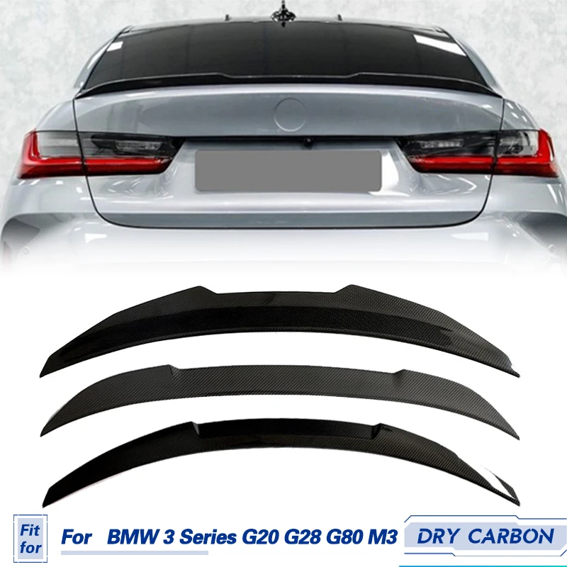 

Car Rear Trunk Spoiler Wing Dry Carbon for BMW 3 Series G20 G28 G80 M3 320i 330i xDrive Sedan 2020-2022 Auto Boot Lid Wing Lip