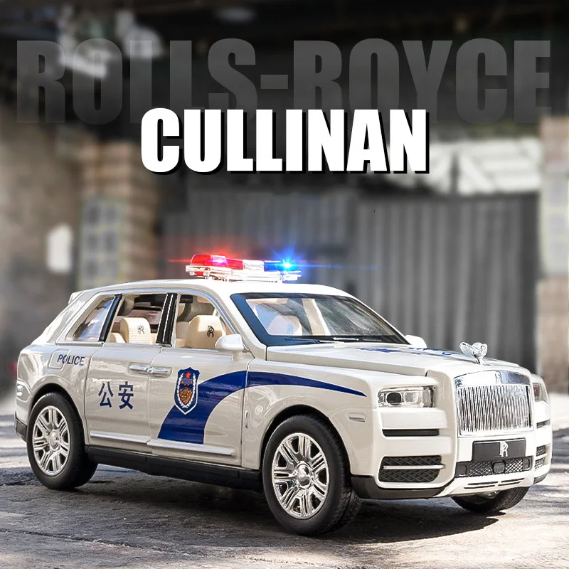 Nuovo 1:24 Rolls-Royce Cullinan Police Alloy Car Model Toy Car Model Spedizione Gratuita Diecast & Toy Vehicle Model Metal Car Boy Toy