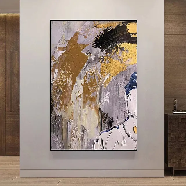 Abstract Oil Painting On Canvas Modern Gold Painting Hand Painted Large Wall Art For Home Decor Room Decor For Living Room