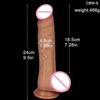 Soft Realistic Thick Rubber Dildo Powerful Suction Cup Skin Feel Penis Masturbators Big Dick Butt Plug Adult Toys for Men Women 3