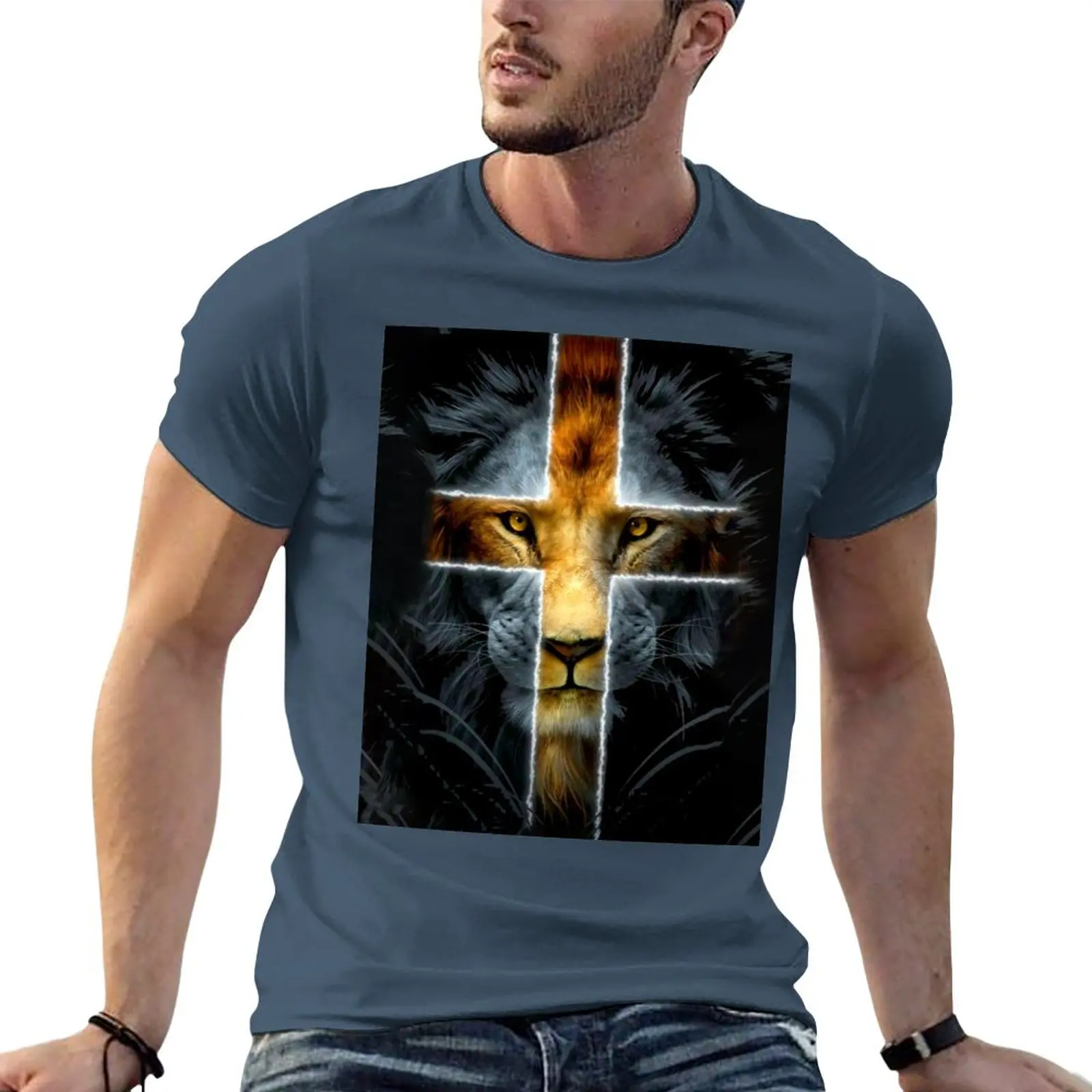 Jesus Is My God King Lord Savior My Everything Lion 3D Printed Hoodie 3D Graphic Printed Tshirt T-Shirt T-Shirt Sport Fans T-Shirt Da Uomo
