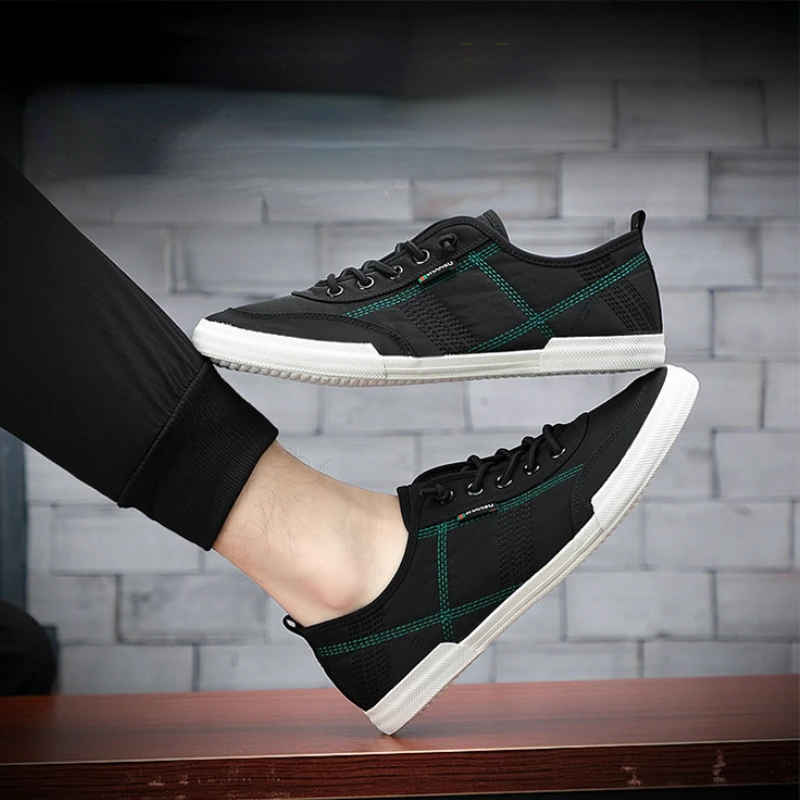 Loafers Walking Men Shoes Men Casual Shoes 2021 Spring Lace-up Sweat-Absorbant Breathable New Casual Canvas Sneakers 4