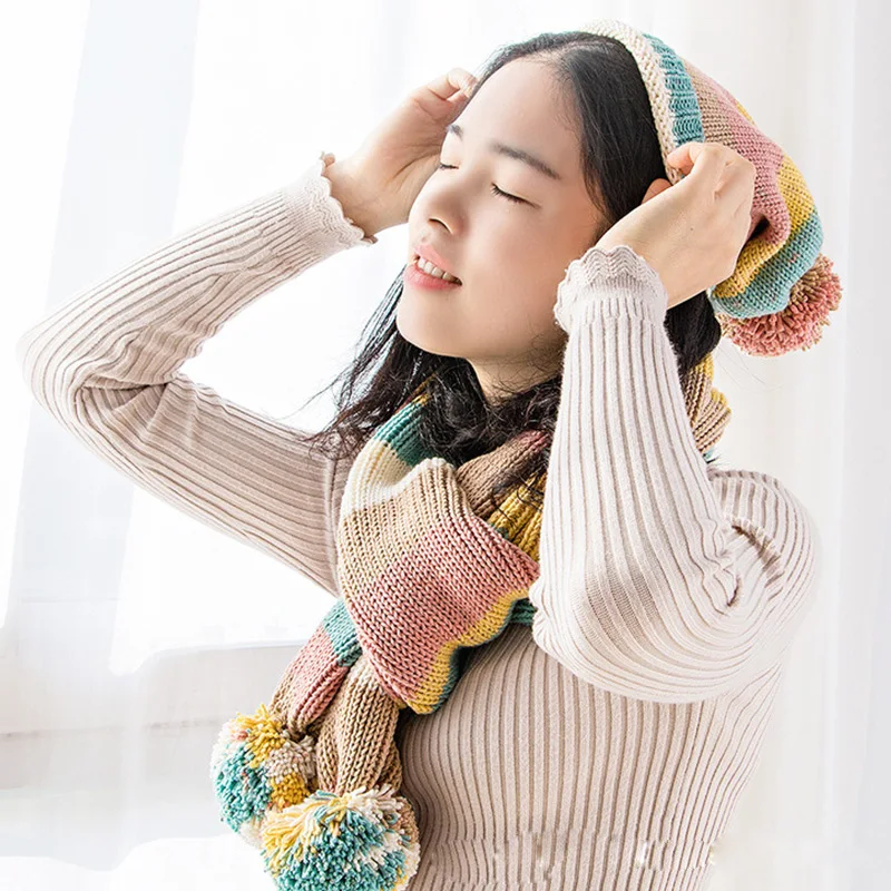 Cotton Yarn 1pc 5-strand Milk Cotton Segment Dyed Rainbow Hand Woven Wool Scarf Pillow Blanket Material Wool
