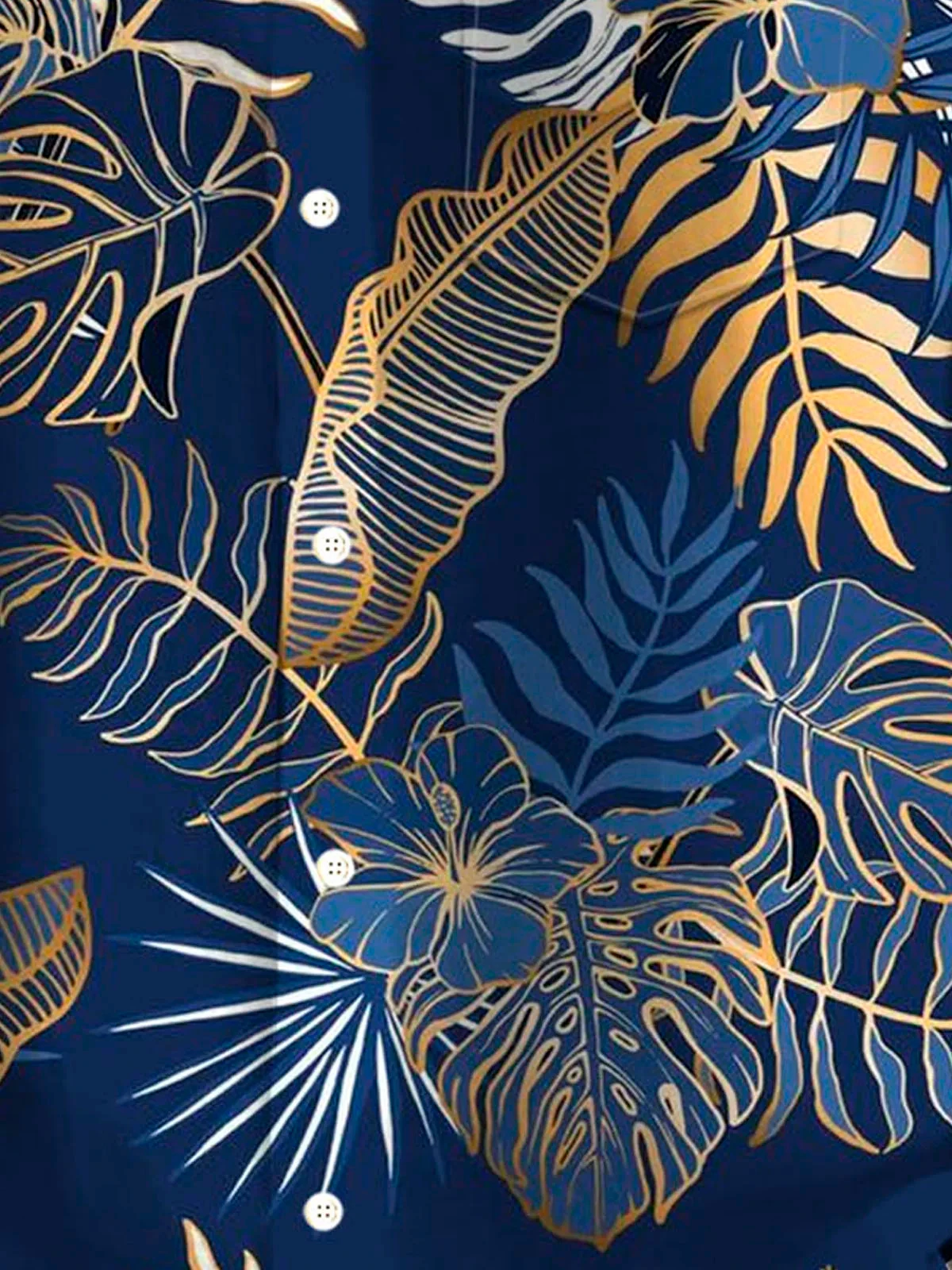 Hawaiian Plant Golden Leaves 3D Print Men's hawaiian Shirt 3