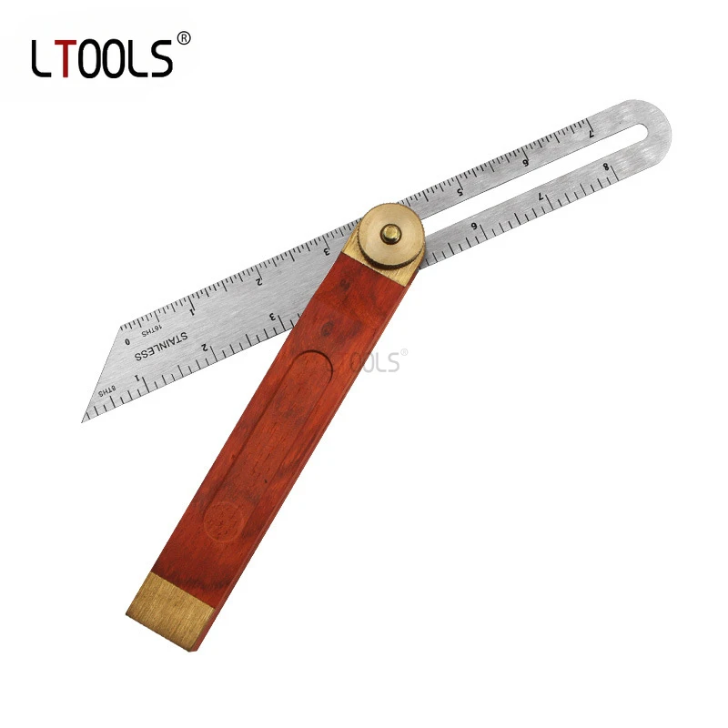 1pc Adjustable Angle Ruler with Adjustable Lock Woodworking Edge Measuring Ruler T-shaped Bevel Gauge Tool Household Use Tools adjustable angle rulers gauges tri square sliding t bevel with ebony wooden handle level measuring tool gauge protractor