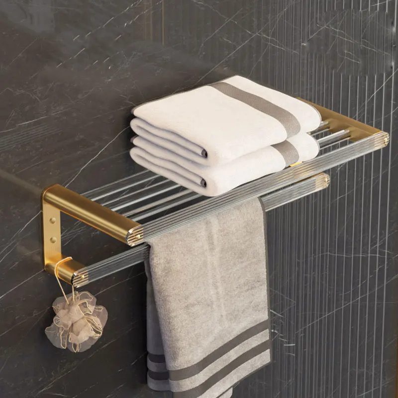 DOOKOLE Bathroom Hardware Set Gold Bath Accessories Wall Mounted Towel Rack Towel Bar Toilet Brush Towel Hooks Paper Holder