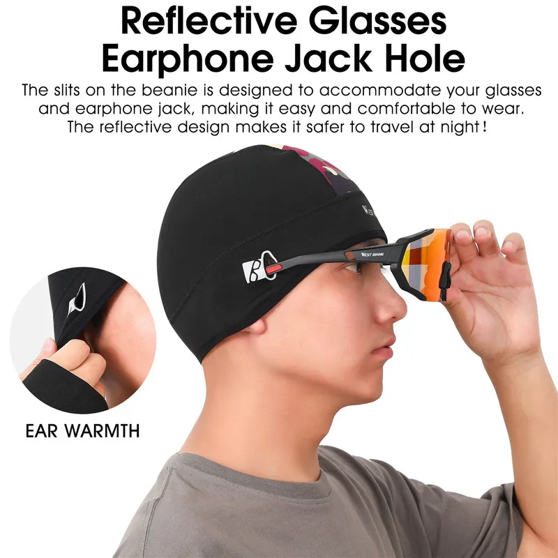 WEST BIKING Autumn&Winter Cycling Cap Warm Breathable Men Women Outdoor Sports Balaclava Cap Bike Helmet Liner Cycling Equipment