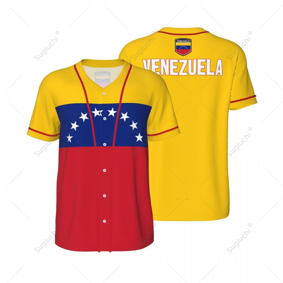 3D Printed Venezuela Flag Men Baseball Jerseys Mesh Sports T-shirt Tees Name Nunber