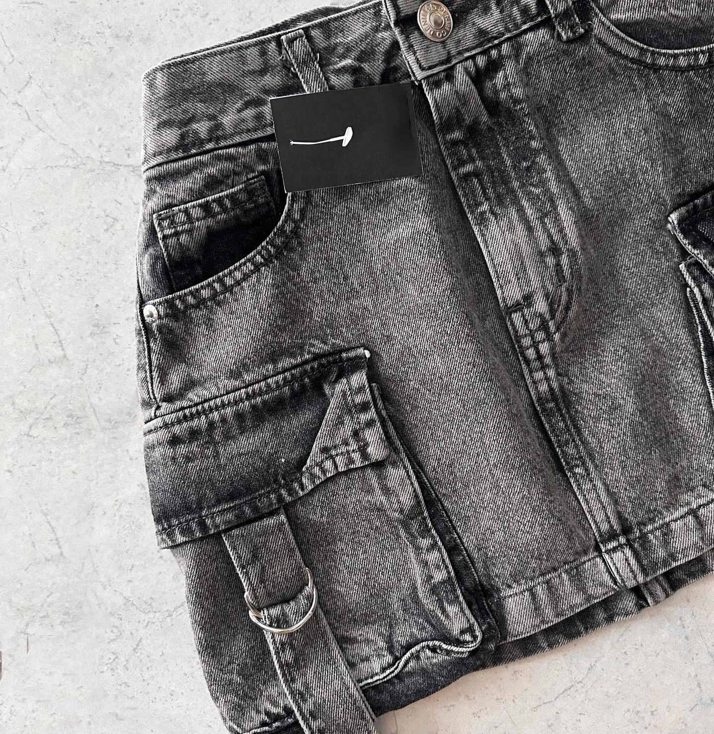 Retro Gothic Y2k Off White Mini Skirt Fashion Harajuku Multi Pocket Denim Plaid Skirt Womens Streetwear Casual Sexy Short Skirt 5