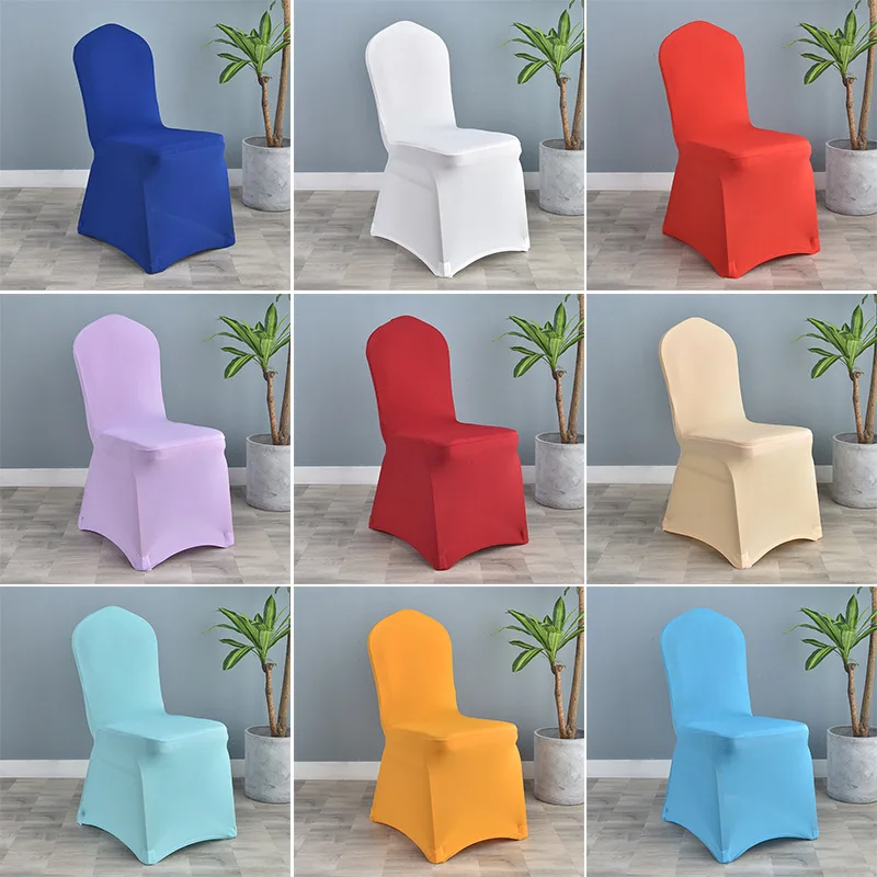 

1Pcs White Universal Chair Covers Black Stretch Spandex Fitted Chair Slipcovers Protector for Wedding Party Decor 45x45x95cm