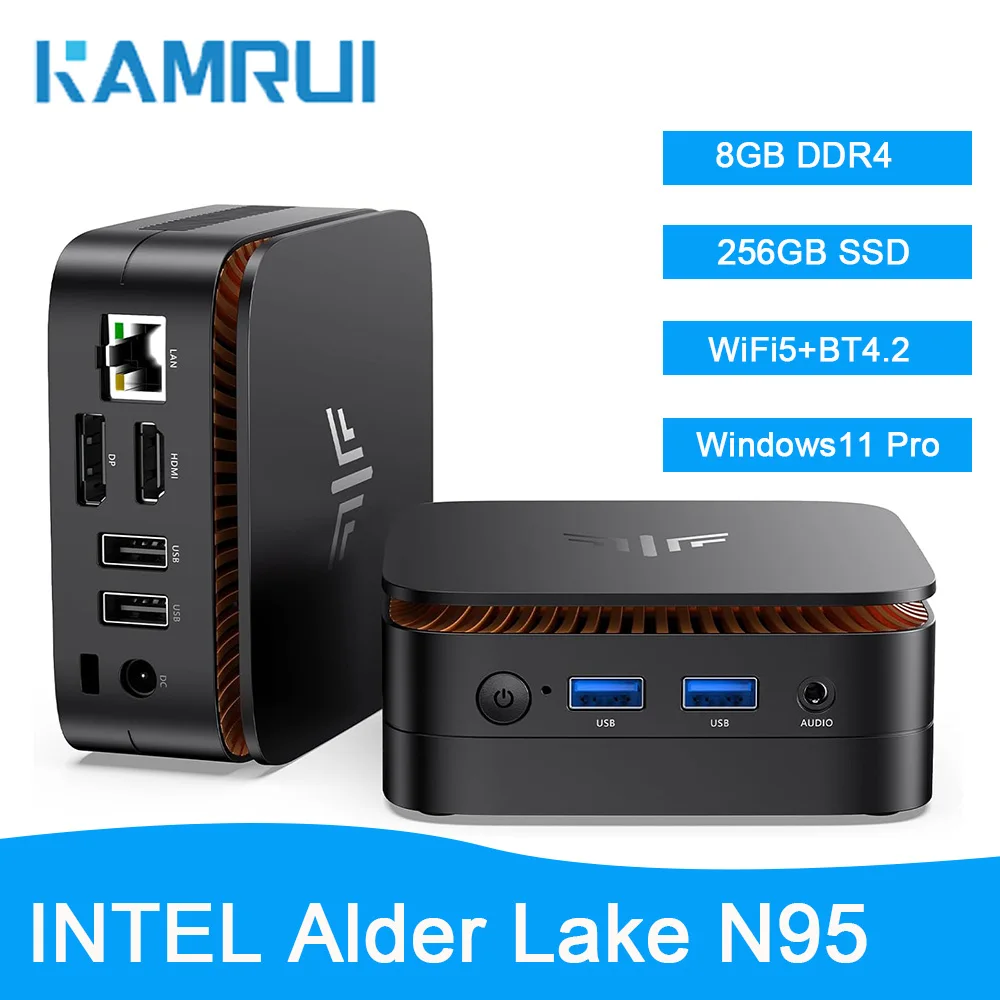 KAMRUI Mini PC Intel Alder Lake N95 8GB DDR4 256GB M.2 SSD