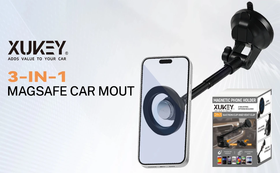 SUPER MAGNETISCHE SAUGKRAFT Magnetische Handyhalterung Armaturenbrett-Halterung Lüftungsclip Auto-Van-Kofferraum-Klemme für iPhone-Hülle MagSafe – Detail 2