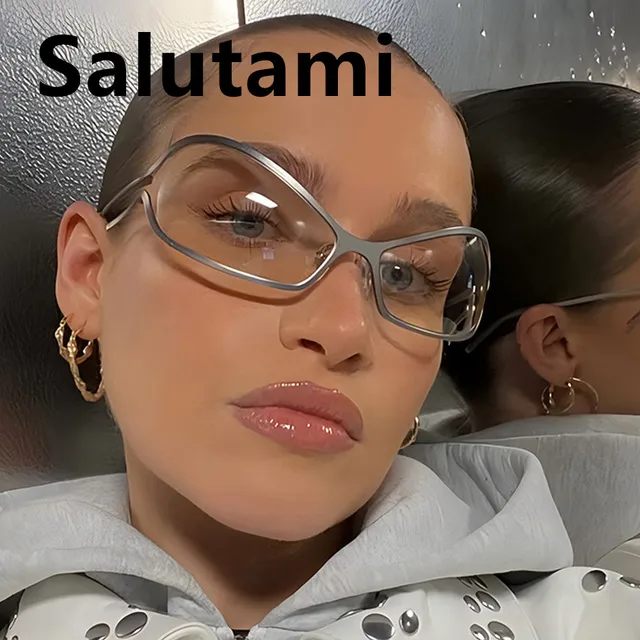 Lunettes de soleil vintage irrégulières Y2K pour femmes, nouvelle marque de mode en alliage hip hop œil de chat, lunettes de soleil punk hiphop uv400 1