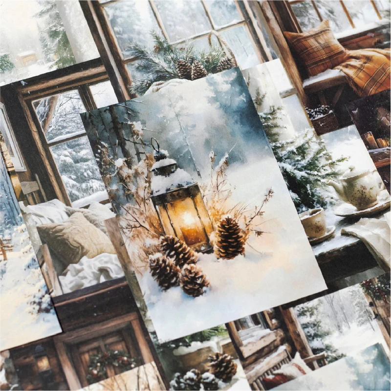 Journal GO 30sheets Vintage Winter Landscape Scrapbooking Material Paper Scrapbooking Decor Junk Journal Planner DIY Art Paper 3