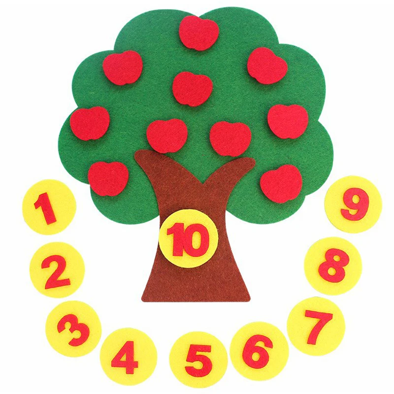 Beautiful Kids Early Learning Numbers Apple Tree Nonwoven DIY Felt Package