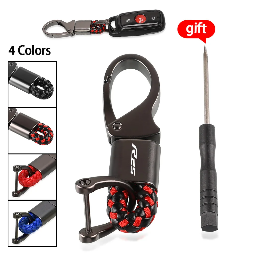 

For Yamaha YZFR25 YZF R25 YZF-R25 2013-2016 2017 2018 2019 2020 Motorcycle Key Holder Key Ring Keychain Detachable Leather Metal