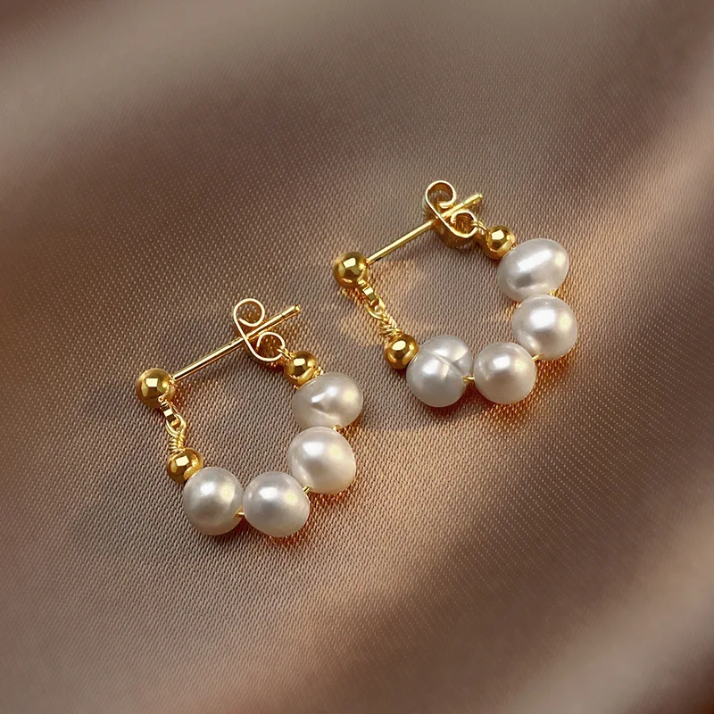 

Exquisite Gold Color Beading Dangle Earrings for Women Vintage Imitation Pearl Drop Earrings Fashion Party Jewelry Wholesale