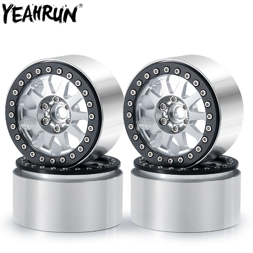 

YEAHRUN 4Pcs 2.2inch Metal 35mm Beadlock Wheel Rim Hub For 1/10 Axial SCX10 90046 TRX4 TRX6 RR10 Wraith 90048 RC Crawler Car